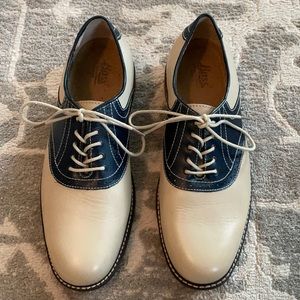 Cream and Navy Bass Dress Shoes